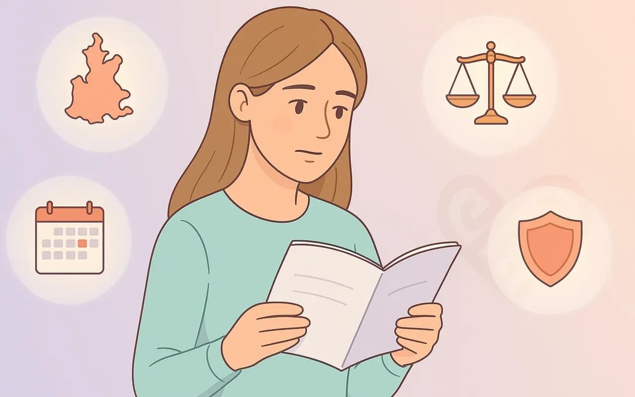 Ilustración informativa sobre el marco legal del aborto en Puebla actualizado a 2025.